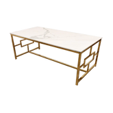 Geo Gold Coffee Table with Polar White Sintered Top